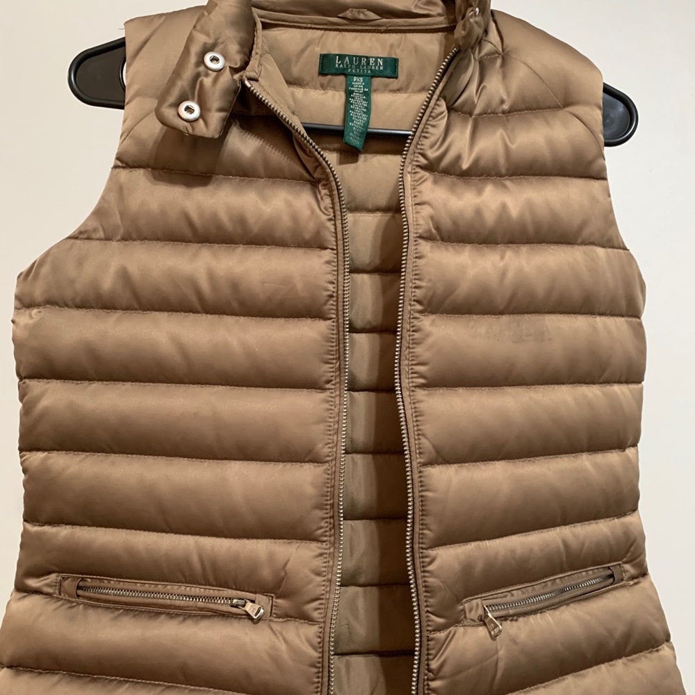 Brushed gold Ralph Lauren puffy vest